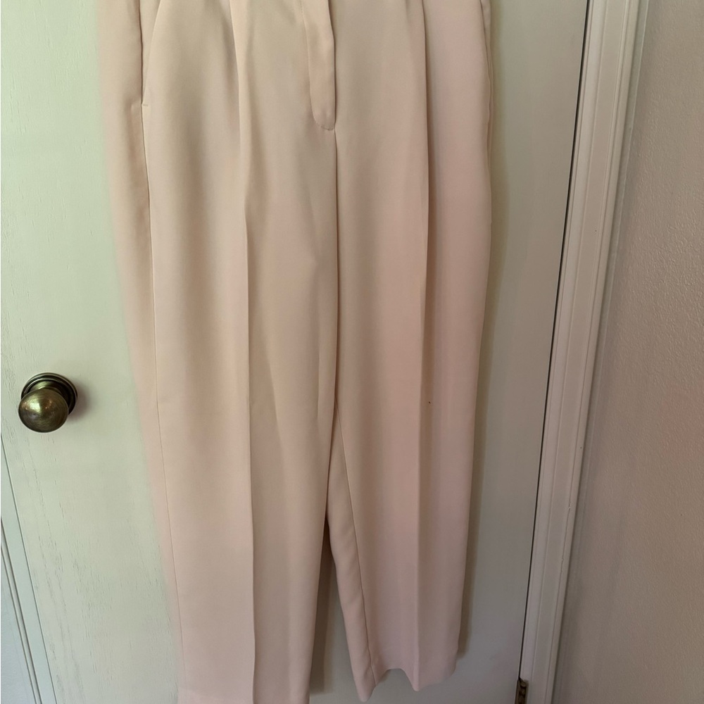 J. Crew Cream Trousers with Relaxed Silhouette
